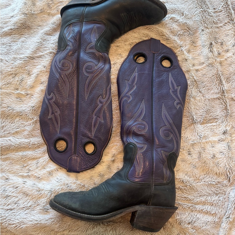 Elegant Purple and Black El Paso, TX, Honcho Cowboy Boots
